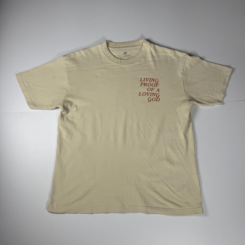Unbranded Men's Cream and Tan T-shirt